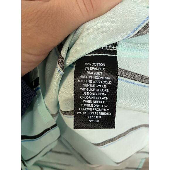 Worthington Womens Wrap Style Shirt Size Medium New Blouse Blue Striped TOp - Picture 13 of 14